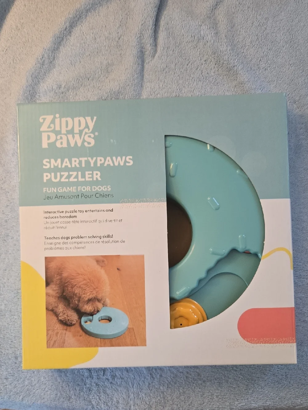 SmartyPaws Puzzler Interactive Dog Toy - Light Blue